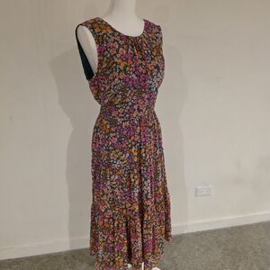 Floral Sleeveless Dress - Multicolor